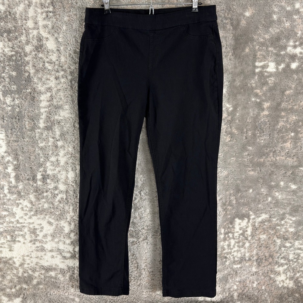Erika Petites Size Lp Pull On Stretch Comfort Slim Leg Pants Black Women